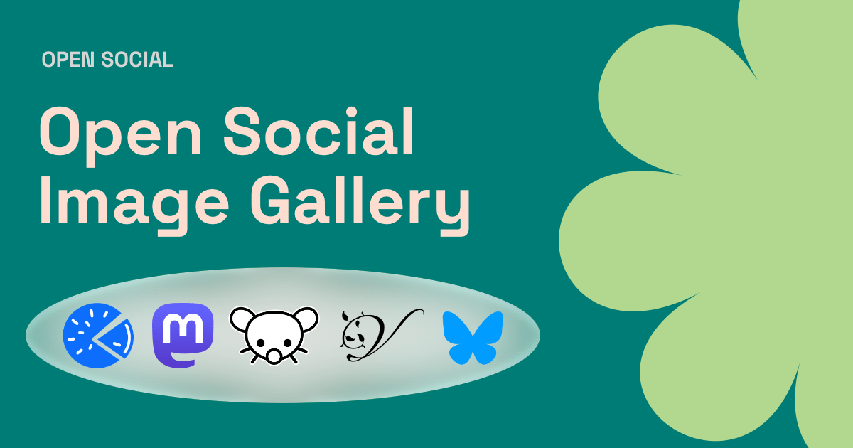 Open Social Image Gallery with icons for Piefed, Mastodon, Lemmy, Vernissage, and Bluesky